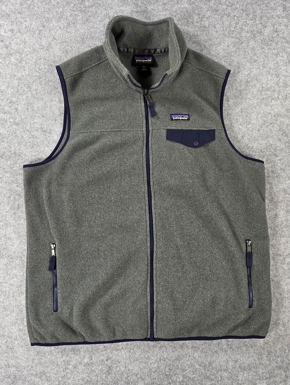 Patagonia Men's Lightweight Synchilla Snap-T Vest Gray Blue Sz XL